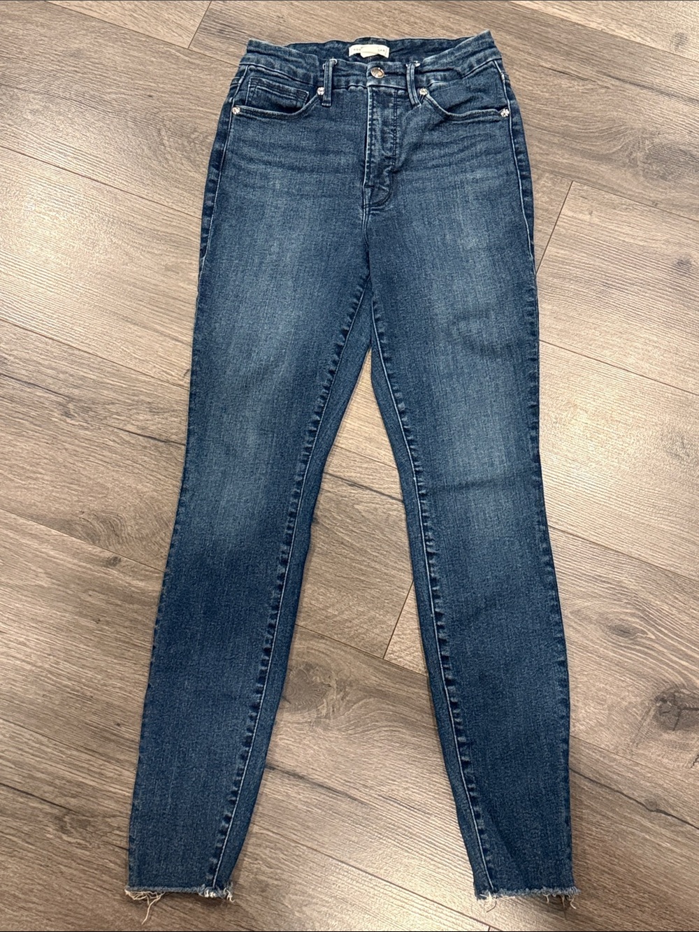 Good American Dark Blue High-Rise Skinny Jeans